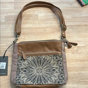 Myra Bag Brown and Tan Bohemian Shoulder Bag